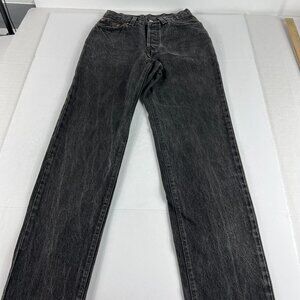 VTG 90s Levi's Jeans Women Juniors 5 Long 501 High Rise Straight Black Denim USA